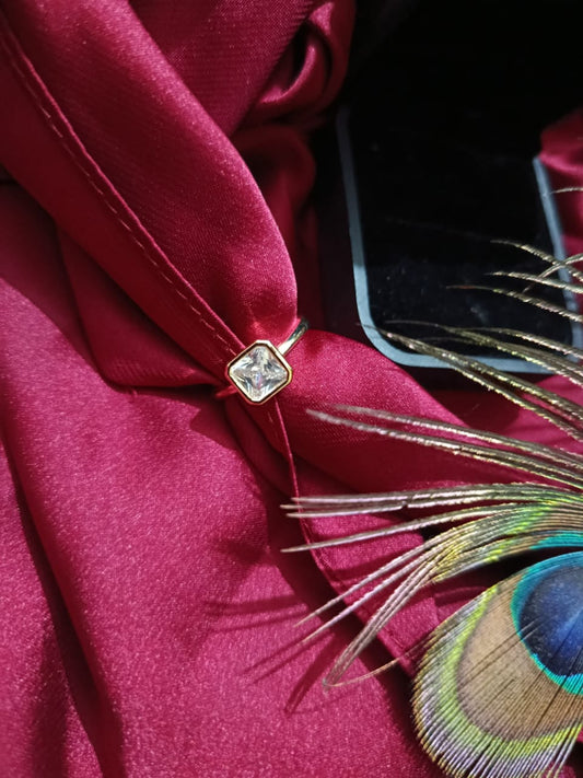 Adjustable Square Cubic Zirconia Ring