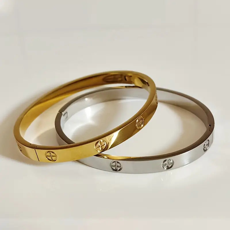 1 Pc Golden Plated Stainless Steel Cross Bracelet