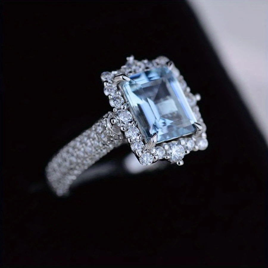 Elegant Classic Alloy Ring with Sparkling 1ct Moissanite