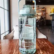 2000ml Large Capacity Water Bottle with Straw - Portable, Leak-Proof