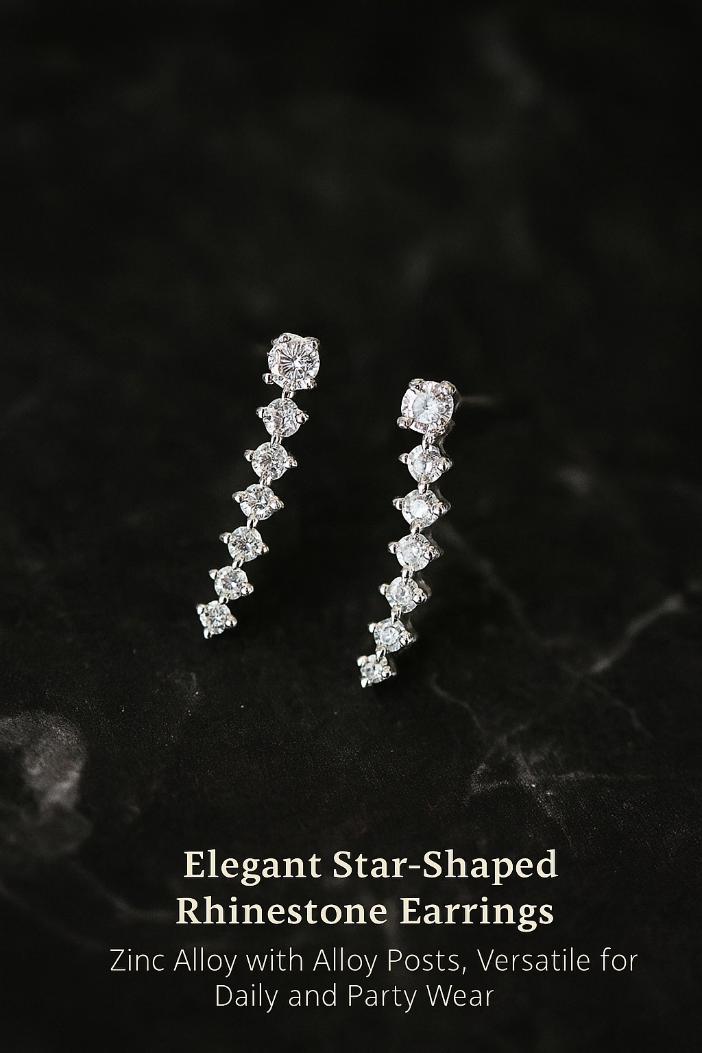 Elegant Star-Shaped Rhinestone Earrings
