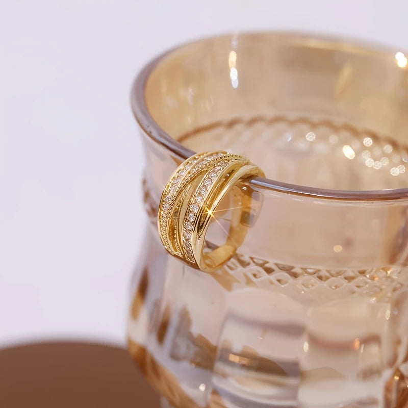 Glam Crisscross Adjustable Ring – Elegant, Shiny & Effortlessly Chic