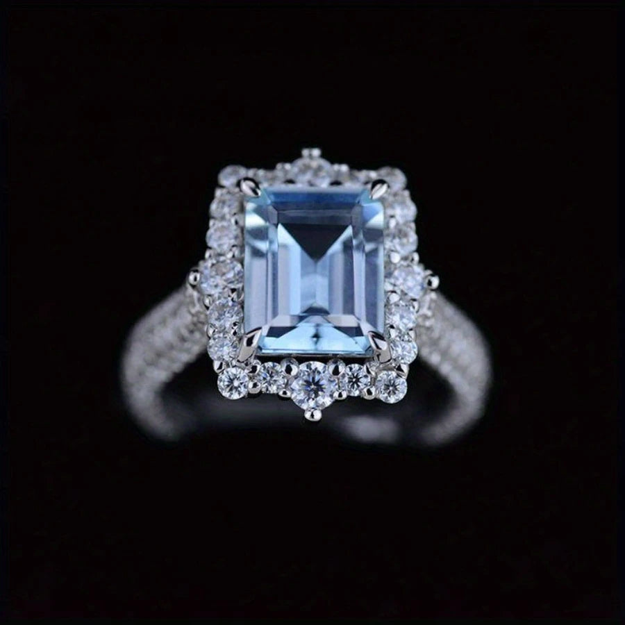 Elegant Classic Alloy Ring with Sparkling 1ct Moissanite