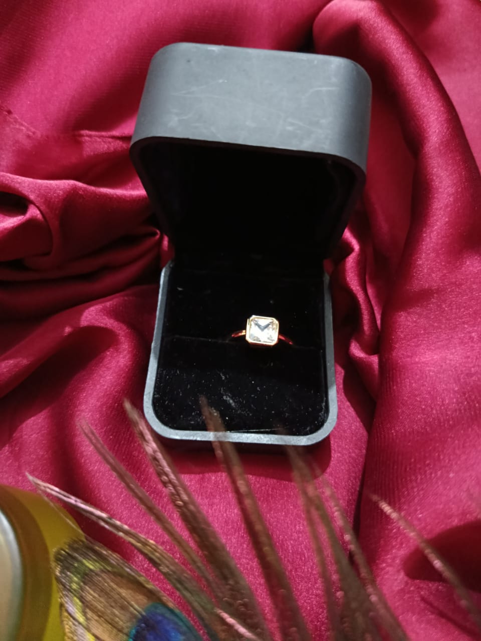 Adjustable Square Cubic Zirconia Ring