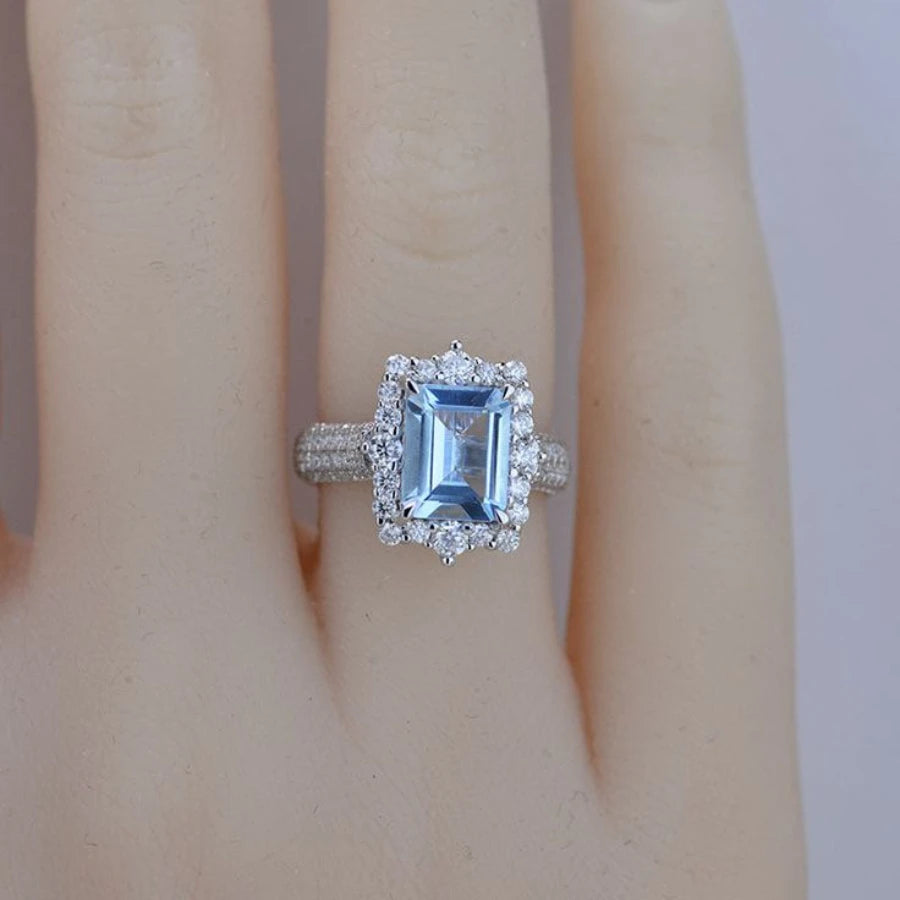Elegant Classic Alloy Ring with Sparkling 1ct Moissanite