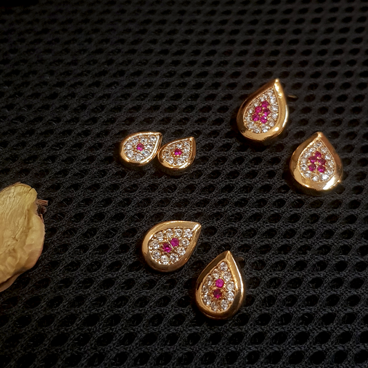 3 Pairs Leaf-Style Drop Earrings – Elegant Dangle Set in 3 Sizes