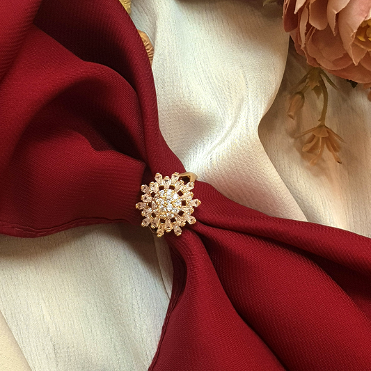 Light Luxury Golden Flower Adjustable Ring