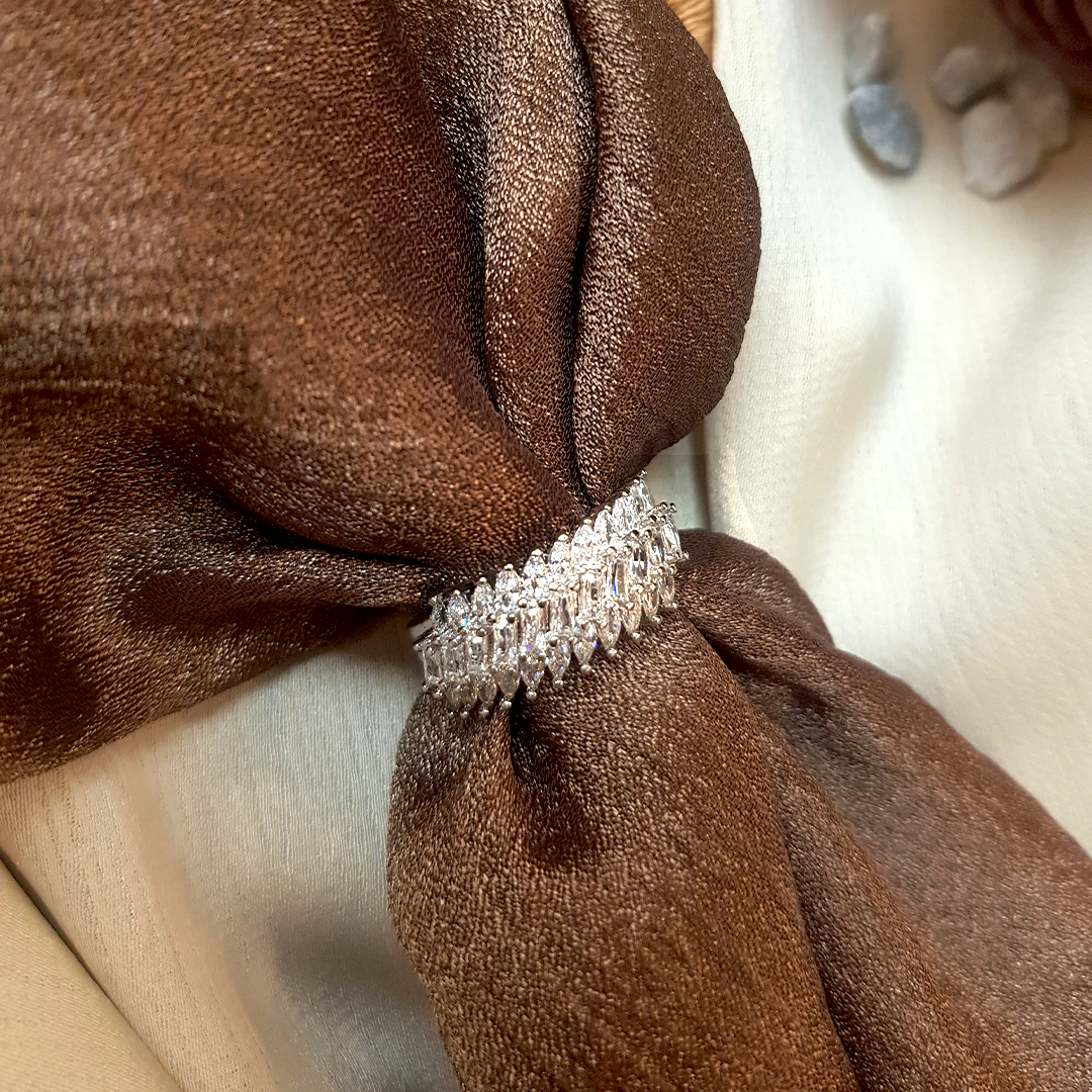 Multi-Layered Adjustable Openwork Micro-Pave Zirconia Ring