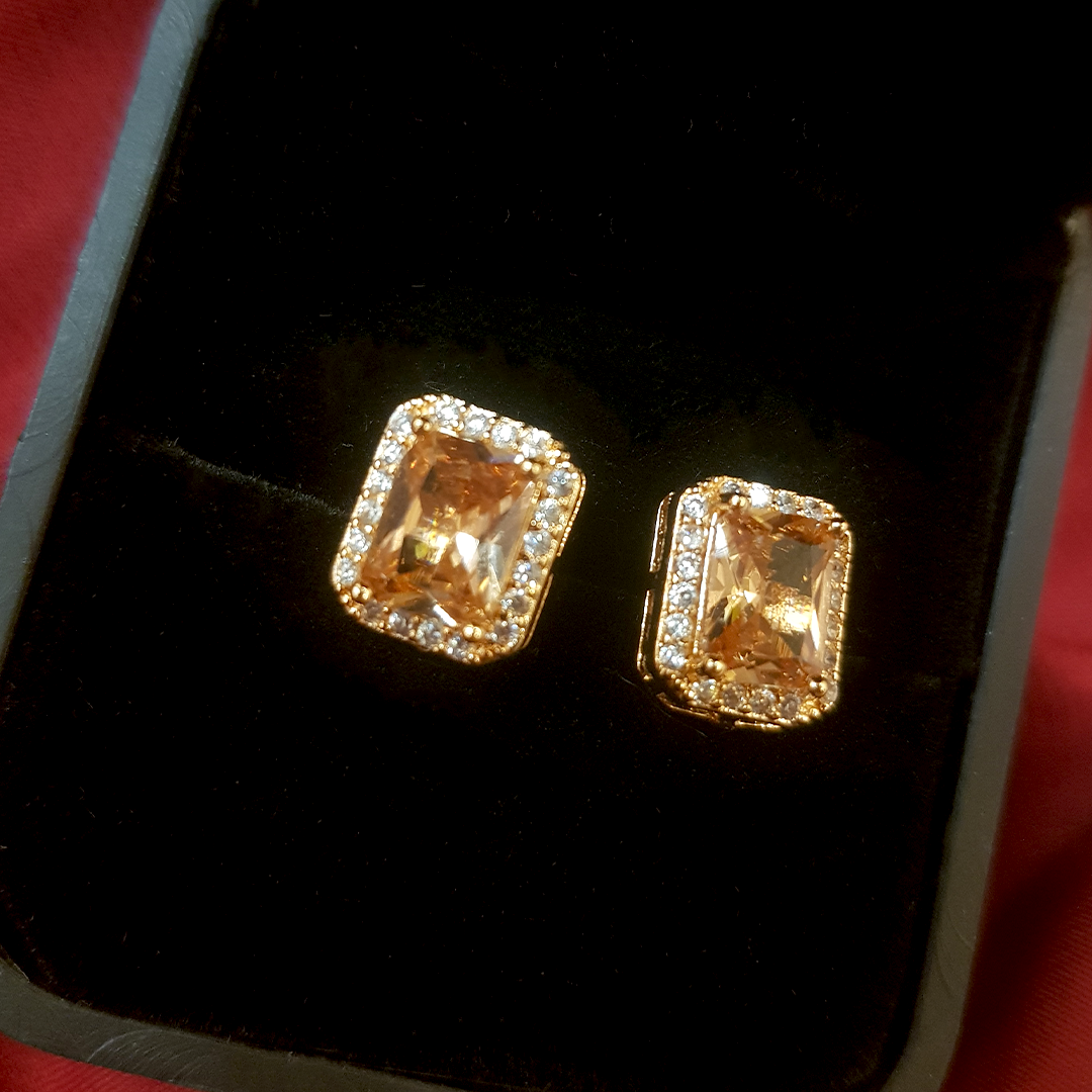 Luxury Vintage-Inspired Cubic Zirconia Stud Earrings