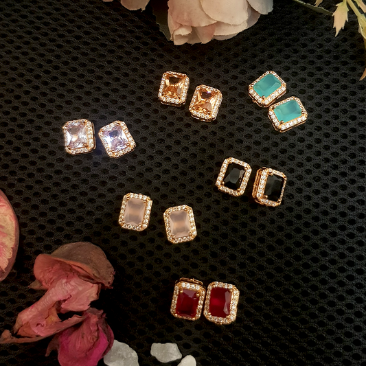 Luxury Vintage-Inspired Cubic Zirconia Stud Earrings