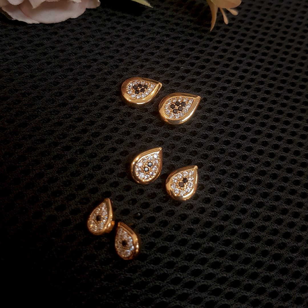 3 Pairs Leaf-Style Drop Earrings – Elegant Dangle Set in 3 Sizes