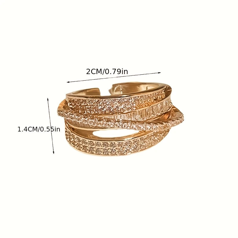 Glam Crisscross Adjustable Ring – Elegant, Shiny & Effortlessly Chic
