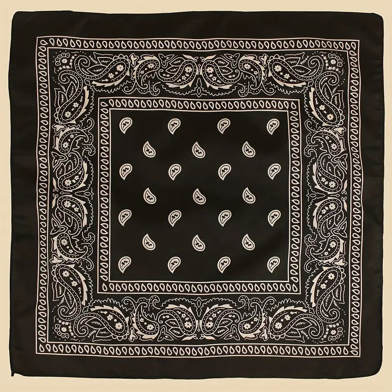 Classic Paisley Print Bandana Vintage Square Scarf