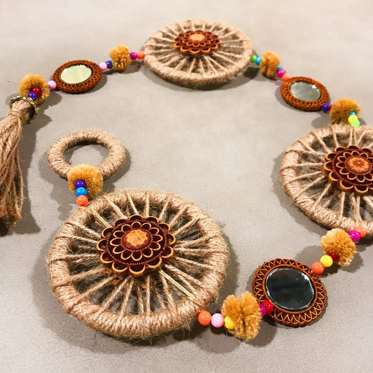 2Pcs Jute Boho Wall Hanging Tapestries with Tassels