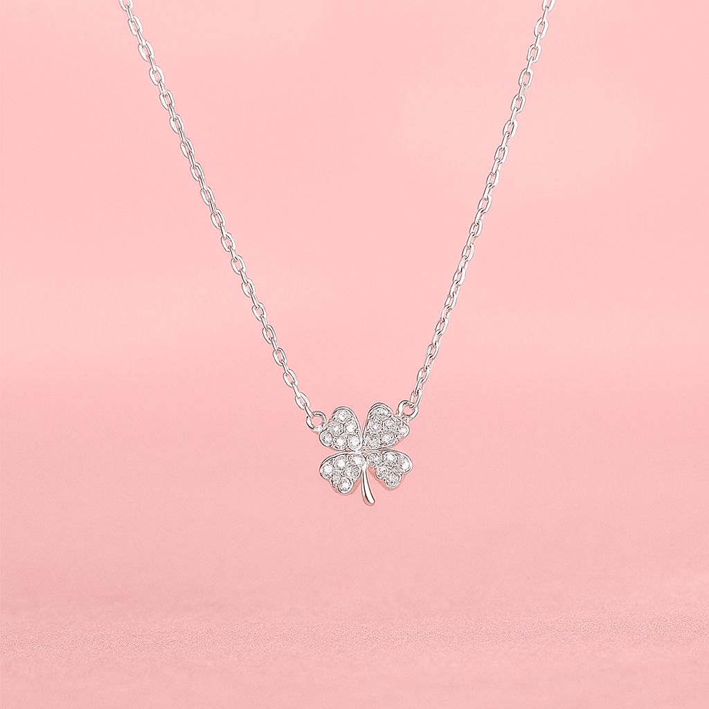 Elegant and Simple Iron Lucky Clover Pendant Necklace