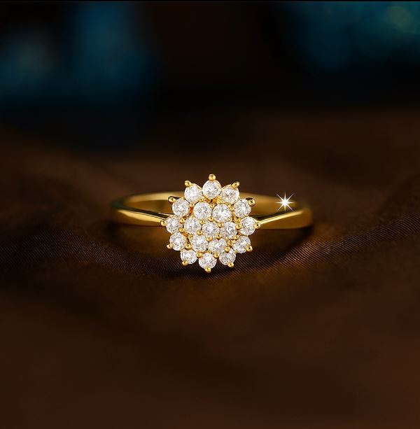 1ct Moissanite Ring Designed with a Floral Motif