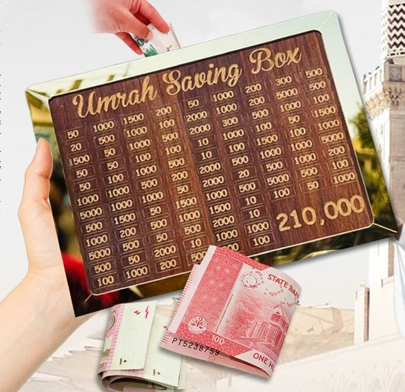 Wooden Umrah Money Saving Box