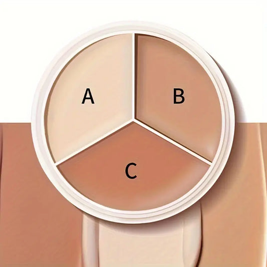 3-Shade Concealer Palette - Full Coverage for Blemishes, Dark Circles & Freckles