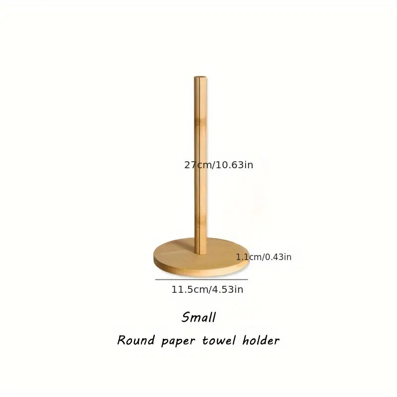Sleek Wooden Paper Towel Holder with Countertop Stand