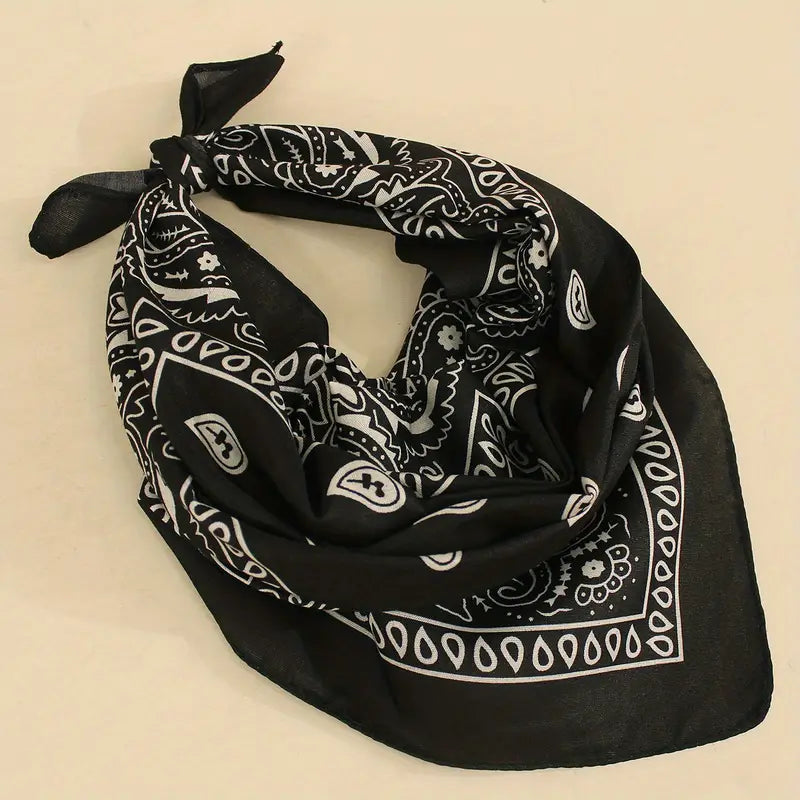 Classic Paisley Print Bandana Vintage Square Scarf