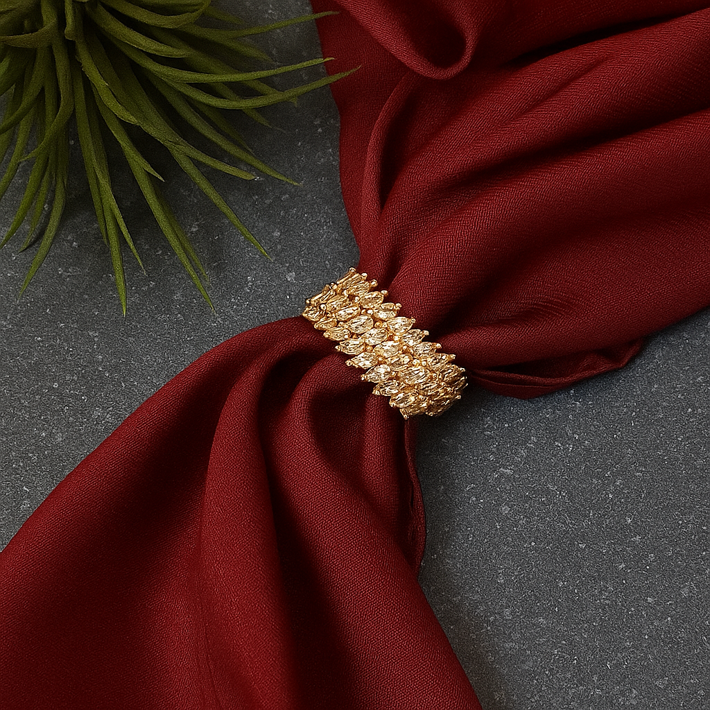 Multi-Layered Adjustable Openwork Micro-Pave Zirconia Ring