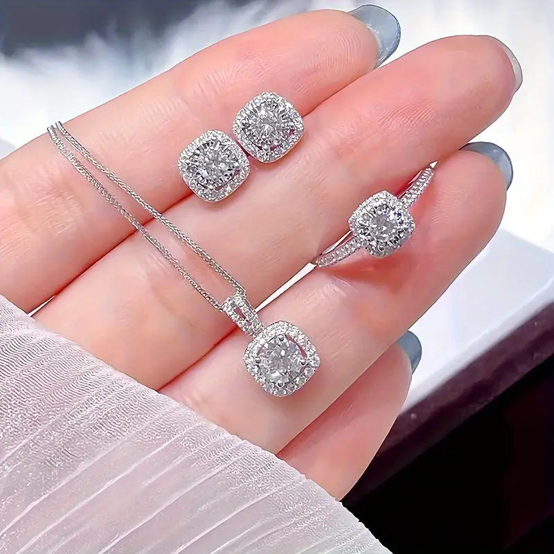 4pcs Luxury Fashion Jewelry Set