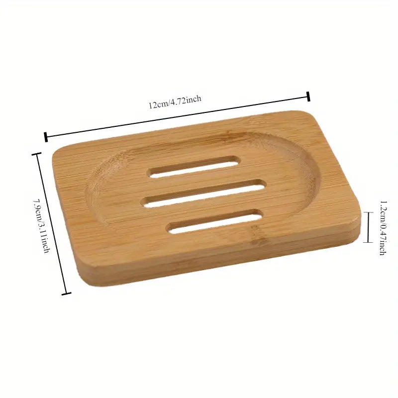 2Pc Bamboo Soap Dish Set