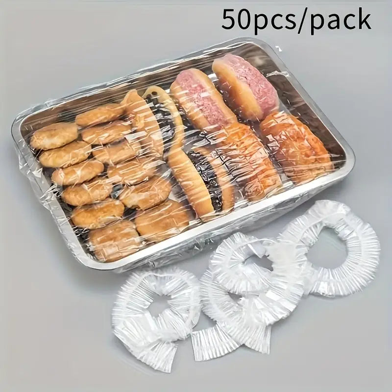 50pcs Fresh Seal Disposable Plastic Food Storage Covers