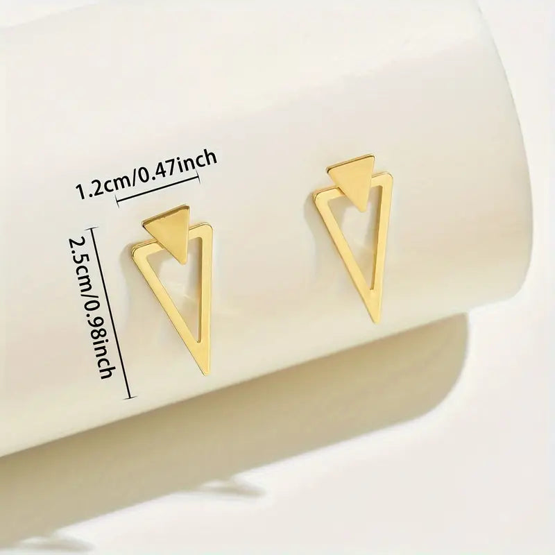 1 Pair Chic Minimalist Triangle Design Earrings