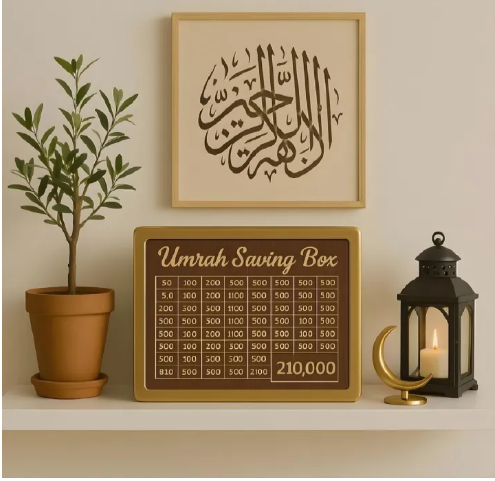 Wooden Umrah Money Saving Box