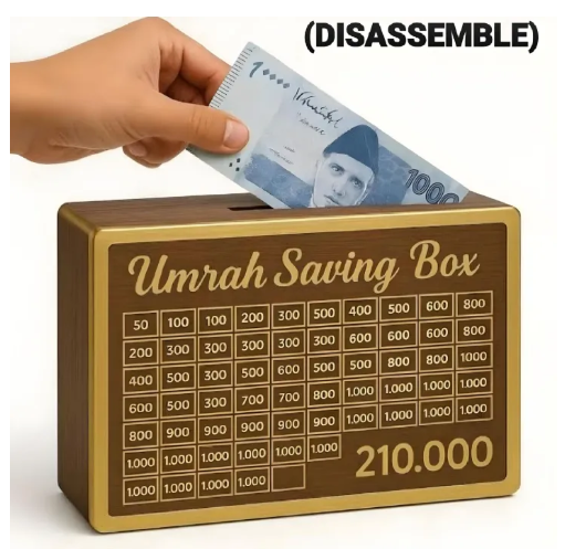 Wooden Umrah Money Saving Box